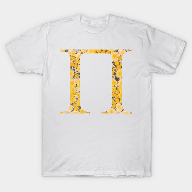 Pi Sorority Sunflower Sticker T-Shirt by aterkaderk